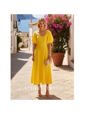 Three Graces London Nell Dress 10 Yellow NWT